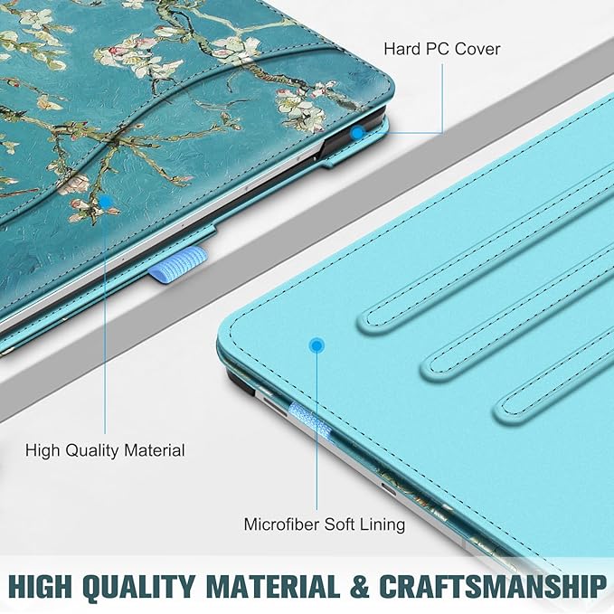 Fintie Case for Samsung Galaxy Tab S10 Lite/ S10 FE/ S9 FE 5G 10.9 Inch/Tab S9 11 Inch with S Pen Holder, Multi-Angle Viewing Protective Cover with Pocket, Auto Sleep/Wake, Blossom