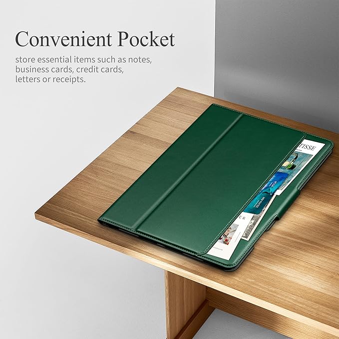 auaua Case for iPad Air 11 Inch M3/M2 (2025/2024), iPad Air 5th/4th Generation (2022/2020), with Pencil Holder and Pocket, Typing Angle Muti-Stand Magnetic Closure Auto Sleep/Wake (Green)