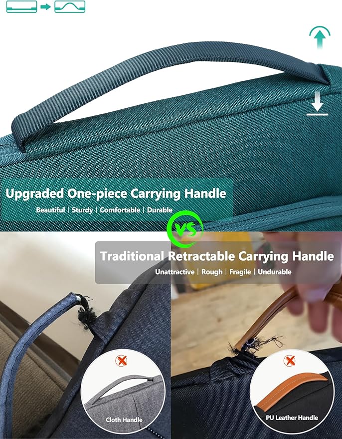 HYZUO 14-15 Inch Laptop Bag Sleeve for MacBook Air 15 M4 M3 M2, MacBook Pro 15, XPS 14/15 Plus, 15" Surface Laptop, Notebook Case for 14" Dell HP Lenovo ThinkPad Asus Acer Huawei, Dark Green