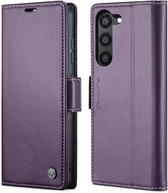 SINIANL Samsung Galaxy S24 Wallet Case with RFID Blocking, Samsung S24 Case Wallet for Women Men with Card Holder Magnetic Clasp Kickstand Leather Book Folio Case for Galaxy S24 Purple