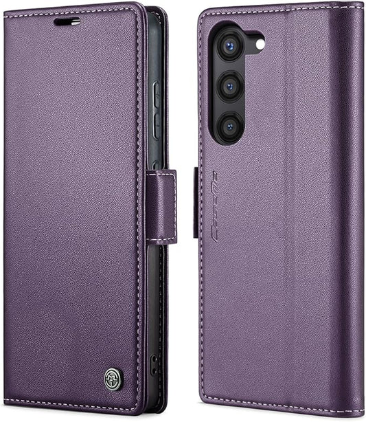 SINIANL Samsung Galaxy S24 Wallet Case with RFID Blocking, Samsung S24 Case Wallet for Women Men with Card Holder Magnetic Clasp Kickstand Leather Book Folio Case for Galaxy S24 Purple