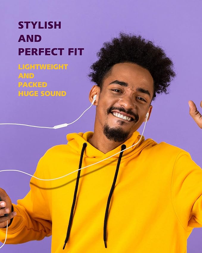 PALOVUE Lightning Headphones Earphones Earbuds Compatible iPhone 14 13 12 11 Pro Max X XS Max XR 8 Plus 7 Plus MFi Certified with Microphone Controller SweetFlow White