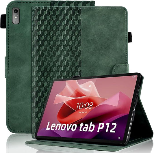 Case for Lenovo Tab P12 12.7 inch Cover (Model:TB370FU) Magnetic PU Leather Folio Adjustable Stand Shell Foldable Card Holder Multi-Angle Tab P12,