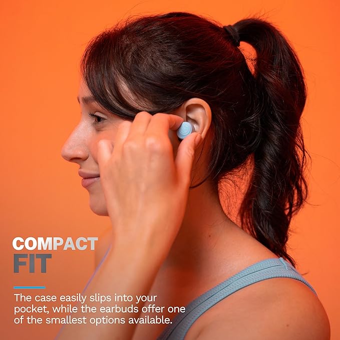 JLab Go Air Pop+ True Wireless Bluetooth Earbuds in Light Blue Plus Cloud Foam Mnemonic Earbud Tips