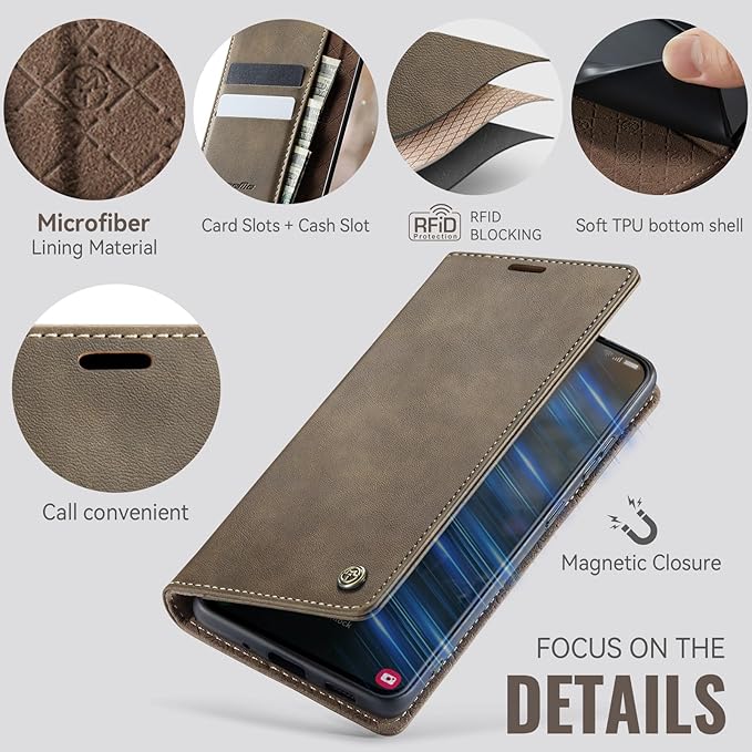 Wallet Case for Samsung Galaxy S20 Ultra Leather Wallet Flip Cover with Card Holder, Kickstand, Magnetic Closure, RFID Blocking TPU Shockproof Phone Case Compatible with S20 Ultra, Coffee