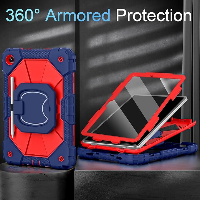 Case for Samsung Galaxy Tab A9+/A9 Plus 11 Inch with Screen Protector Rotating Stand/Pen Holder,Military Grade Shockproof Cover for Galaxy Tab A9 Plus Cases (SM-X210/X216/X218)