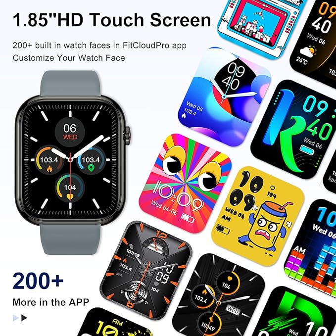 Smart Watch for Men Women Fitness: Waterproof Make/Answer Call Smart Watches for Men Digital Mens watches Step Tracker Smartwatch Android Phones iPhone Samsung Compatible Heart Rate Monitor Gray