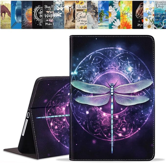 Case for Samsung Galaxy Tab S10 Lite / S10 FE / S9 FE 10.9-Inch / S9 11-Inch, Slim Lightweight PU Leather Stand Cover with Auto Wake/Sleep, Dragonfly