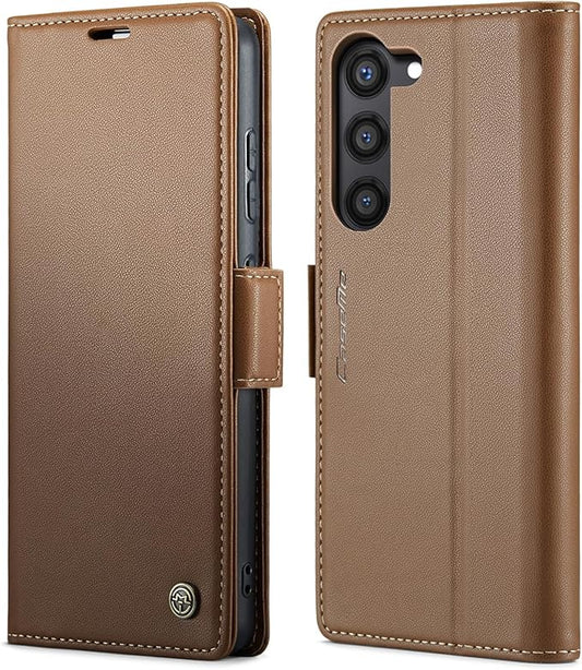 SINIANL Samsung Galaxy S24 Plus Wallet Case with RFID Blocking, Galaxy S24+ Case Wallet for Women Men with Card Holder Magnetic Clasp Kickstand Leather Book Folio Case for Galaxy S24 Plus Brown