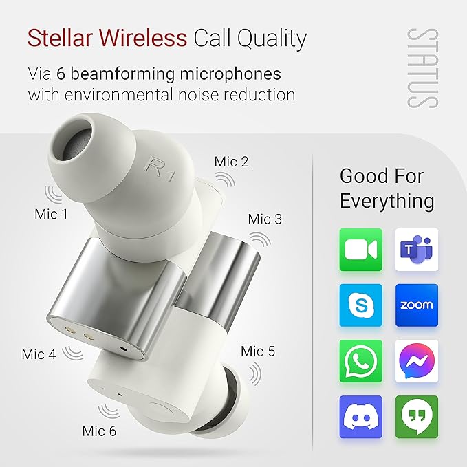 Status Audio Between 3ANC Bone Wireless Earbuds - Triple Driver - Active Noise Cancelling - 6X Microphones - Transparency Mode - 8H Playtime - Bluetooth 5.2. - IPX5 Waterproof