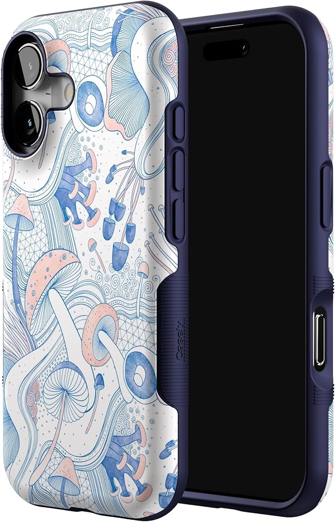 Casely iPhone 17 Case | The Fun Guy | Enchanted Forest Mushroom Floral | Bold Protective Design | Compatible with MagSafe