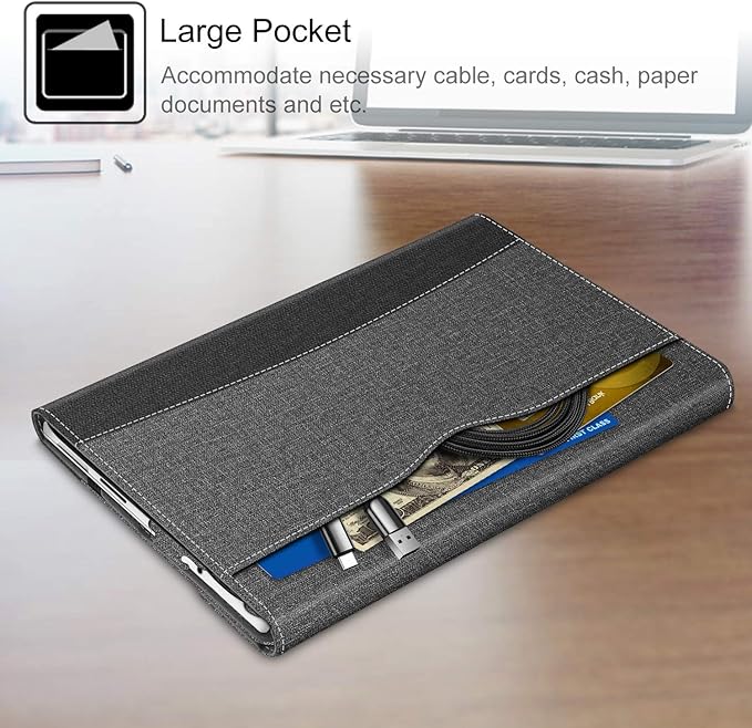 Fintie Protective Case for Microsoft Surface Go 4/3/2/1 (2023/2021/2020/2018) - Multi-Angle Portfolio Business Cover with Pocket, Compatible with Type Cover Keyboard, Gray
