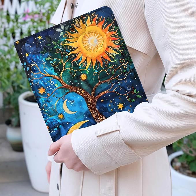 Case for Samsung Galaxy Tab A9+ 11 Inch 2023 Release (SM-X210/X216/X218), Adjustable Stand Auto Wake/Sleep Smart Case for Galaxy Tab A9 Plus Tablet - Sun Moon Stars