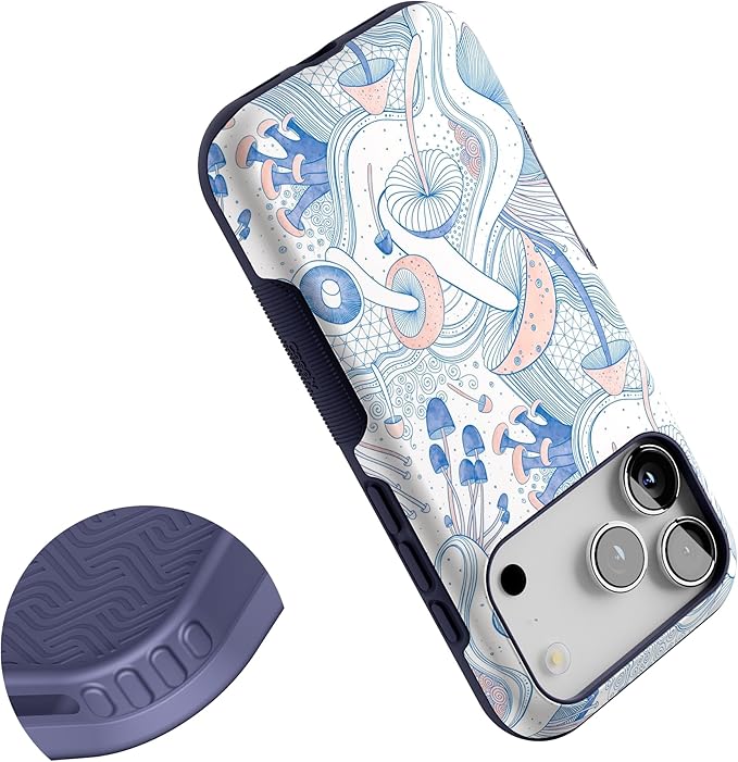 Casely iPhone 17 Pro Case | The Fun Guy | Enchanted Forest Mushroom Floral | Bold Protective Design | Compatible with MagSafe