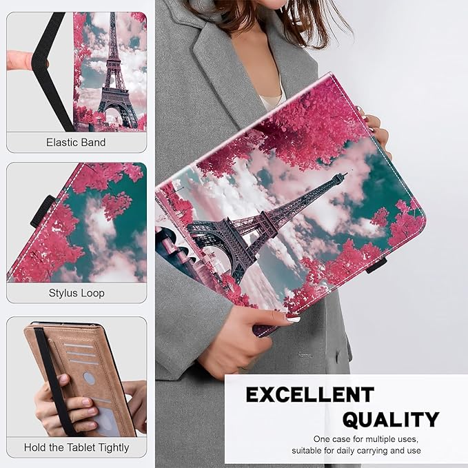 ALILANG Case for Samsung Galaxy Tab A9 Plus 11 Inch Case 2023 with Stylus, Shockproof Folding Stand Cover for Samsung Tab A9+ (SM-X210/X216/X218) Tablet Cases -Iron Tower