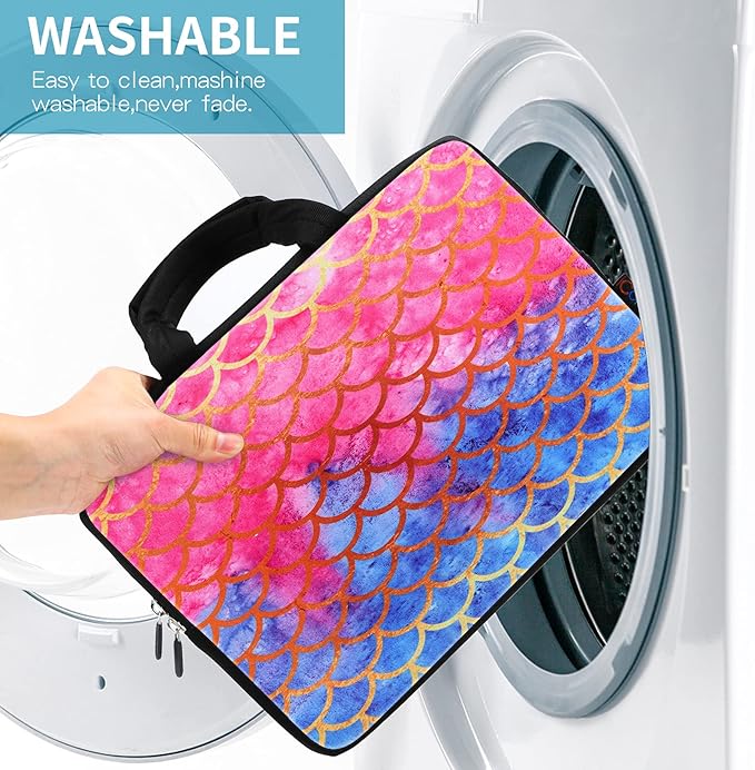 ICOLOR 11 11.6 12 12.1 12.5 inch Laptop Carrying Bag Chromebook Case Notebook Ultrabook Bag Tablet Cover Neoprene Laptop Sleeve case chromebook Sleeve with Handle Kids Girls Mermaid