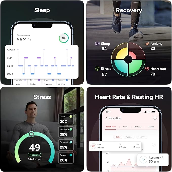 Gabit Smart Ring | 7+ Day Battery, Cycle Tracking | Sleep, Fitness, Nutrition, Stress | Calorie Tracking for Weight Loss | Buy Sizing Kit First | Smart Ring for Women & Men | Titanium, Rose Gold 14