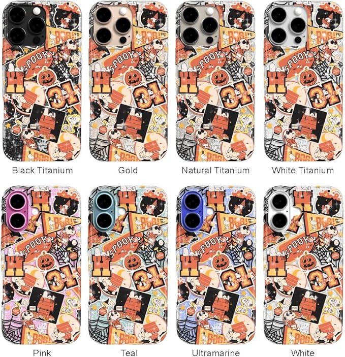 VELVET CAVIAR Case for iPhone 17 Pro | Compatible with MagSafe | 10ft Drop Tested | Protective Designer Cases | Halloween Snoopy Varsity Glitter