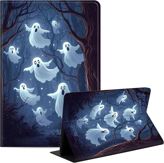 Case for Samsung Galaxy Tab A9 8.7-Inch 2023, Slim PU Leather Stand Cover with Auto Wake/Sleep, Multi-Angle Viewing & Shockproof, Ghosts Flying