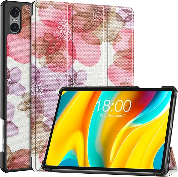 Case for TECLAST T50 Pro 11 inch Tablet, Folding Folio Ultra-Thin PU Leather Stand Case Cover for Teclast T50 Pro Flower