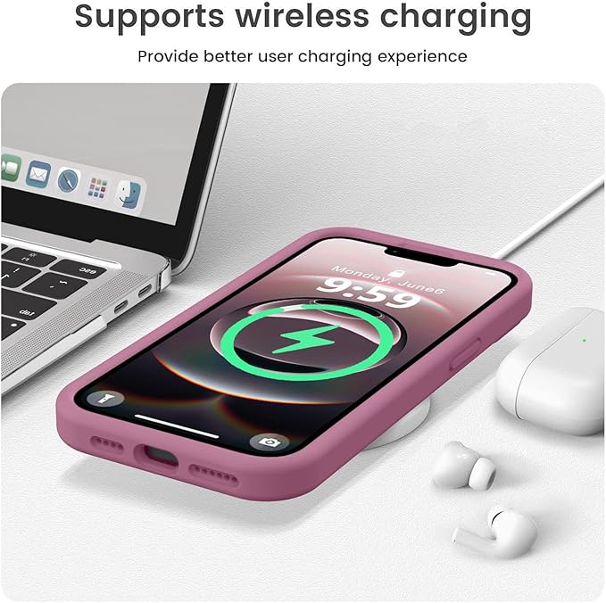 Vooii Compatible with iPhone 16e Case, Liquid Silicone Upgrade [Camera Protection] [Soft Anti-Scratch Microfiber Lining] Shockproof Phone Case for iPhone 16e 6.1 inch - Lavender Purple