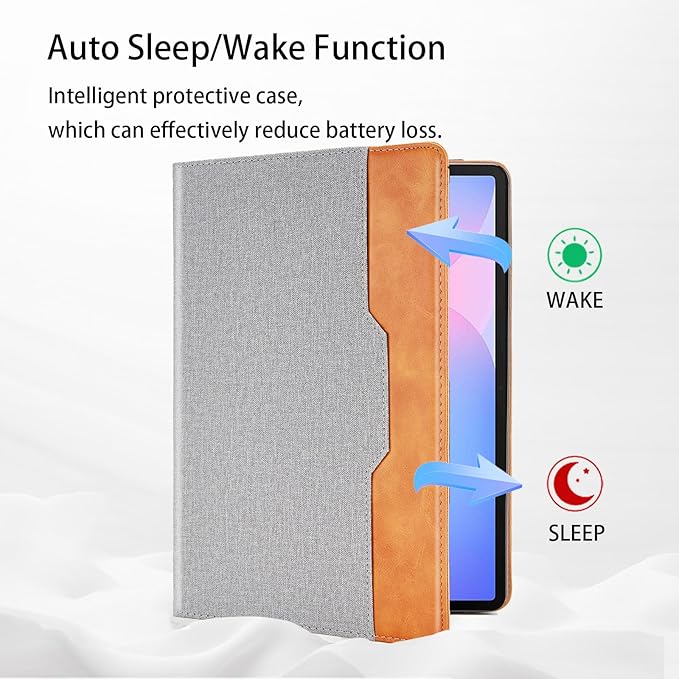 Case for Samsung Galaxy S10 Fe Plus 13.1 inch with S Pen Holder, PU Leather with Hand Strap Folio Flip Cover for Galaxy S10 FE+ with Pockets Auto Sleep/Wake for Man Woman, Grey