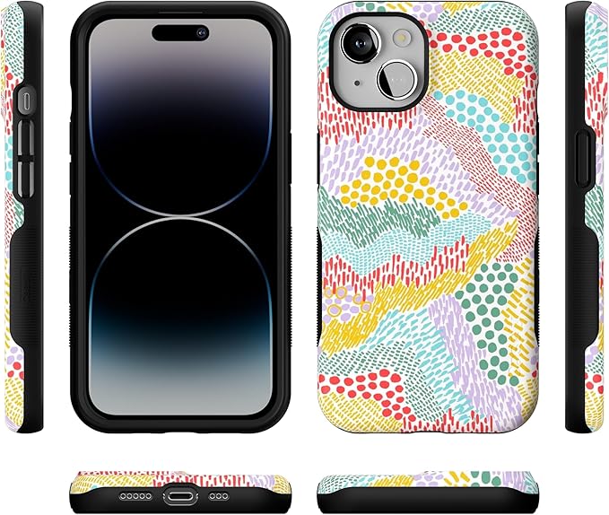Casely iPhone 14 Case | Color Me Happy | Pattern Colorblock | Compatible with MagSafe | Bold Protective Design