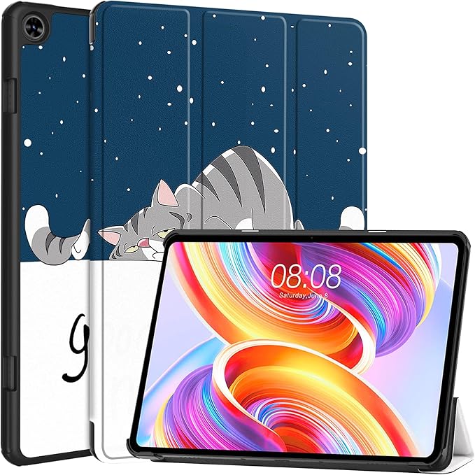 Case for TECLAST T50 11.0 inch Tablet, Folding Folio Ultra-Thin PU Leather Stand Case Cover for TECLAST T50 11.0 inch Lazy Cat