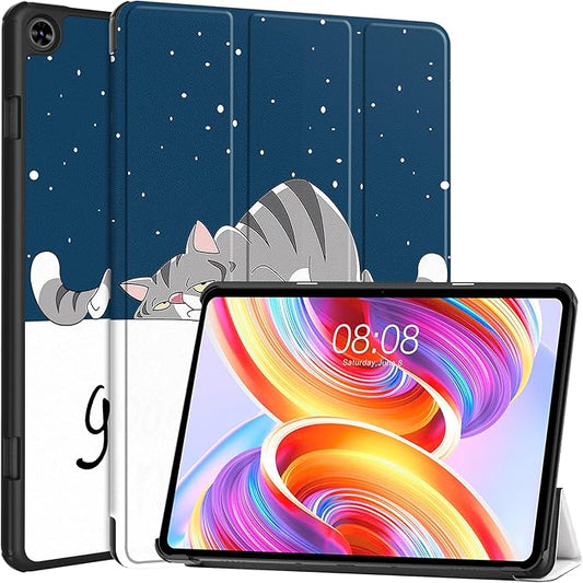 Case for TECLAST T50 11.0 inch Tablet, Folding Folio Ultra-Thin PU Leather Stand Case Cover for TECLAST T50 11.0 inch Lazy Cat