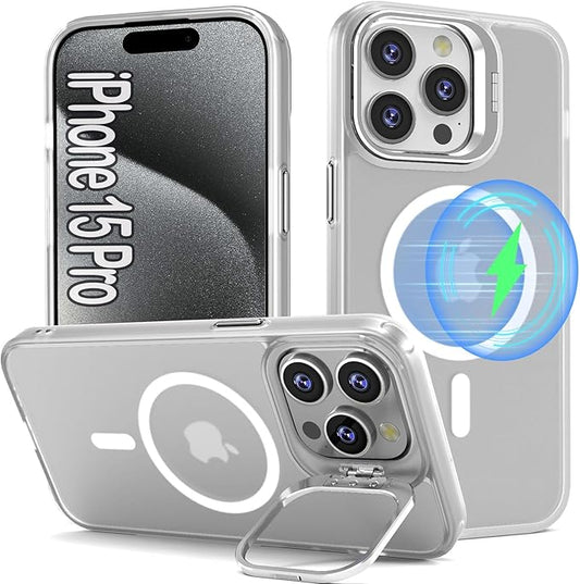 for iPhone 15 Pro Case Magnetic, [Compatible with Magsafe] Supports Wireless Charging,Case for iPhone 15 Pro, Translucent