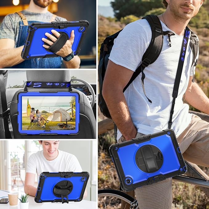 HXCASEAC Case for Lenovo Tab M11/K11 LTE 11’’ with Screen Protector/Pen Holder/Rotating Hand Strap/Stand, Protective M11 Tablet Case (TB-330FU/TB-330XU) Cover 2024, Blue