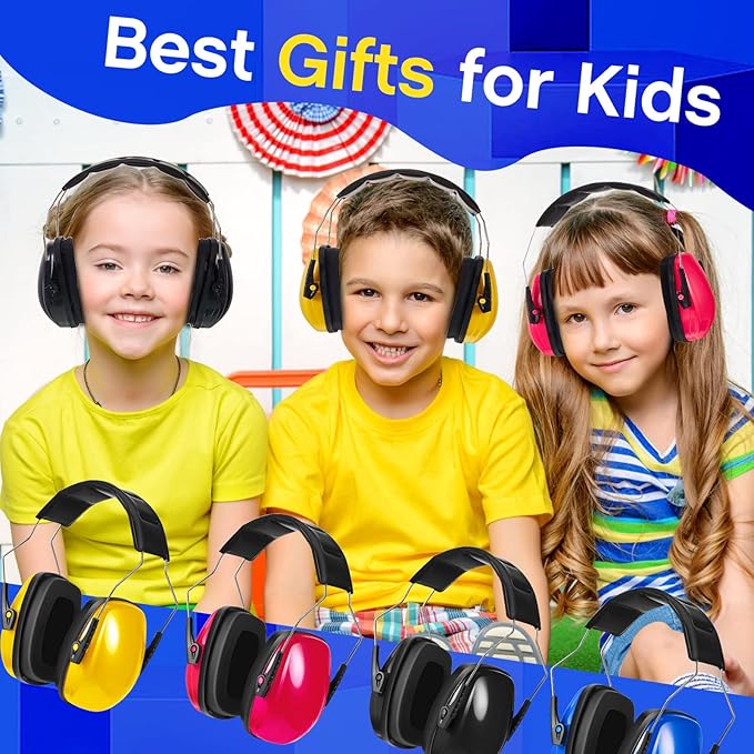 Amylove 6 Pcs Kids Noise Cancelling Headphones 27db Adjustable Earmuffs for Autism Sensory Toddler Children