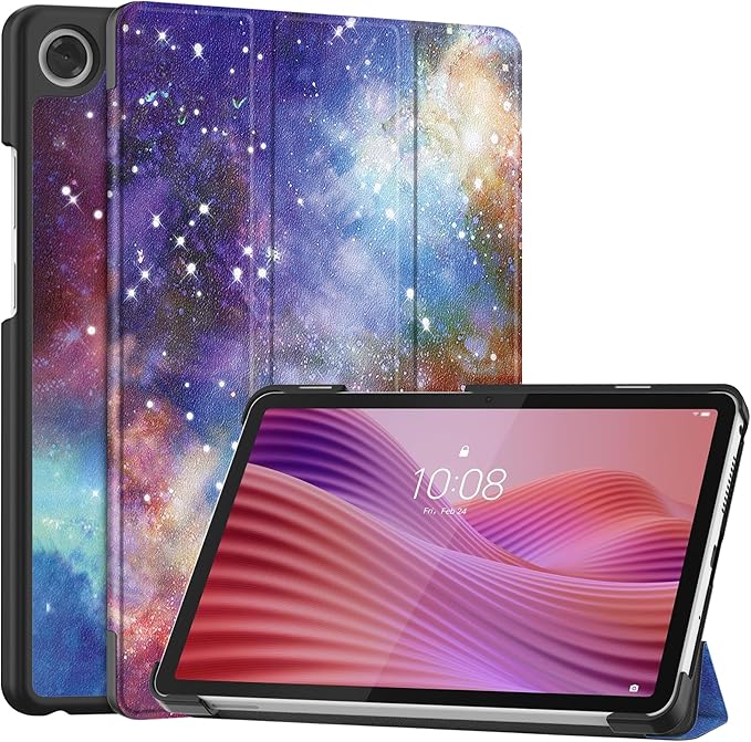 Case for Lenovo Tab One 8.7'' / Tab K9 Case, Folding Folio Ultra-Thin PU Leather Stand Case Cover with Auto Wake/Sleep for Lenovo Tab K9 8.7 Inch Outer Space