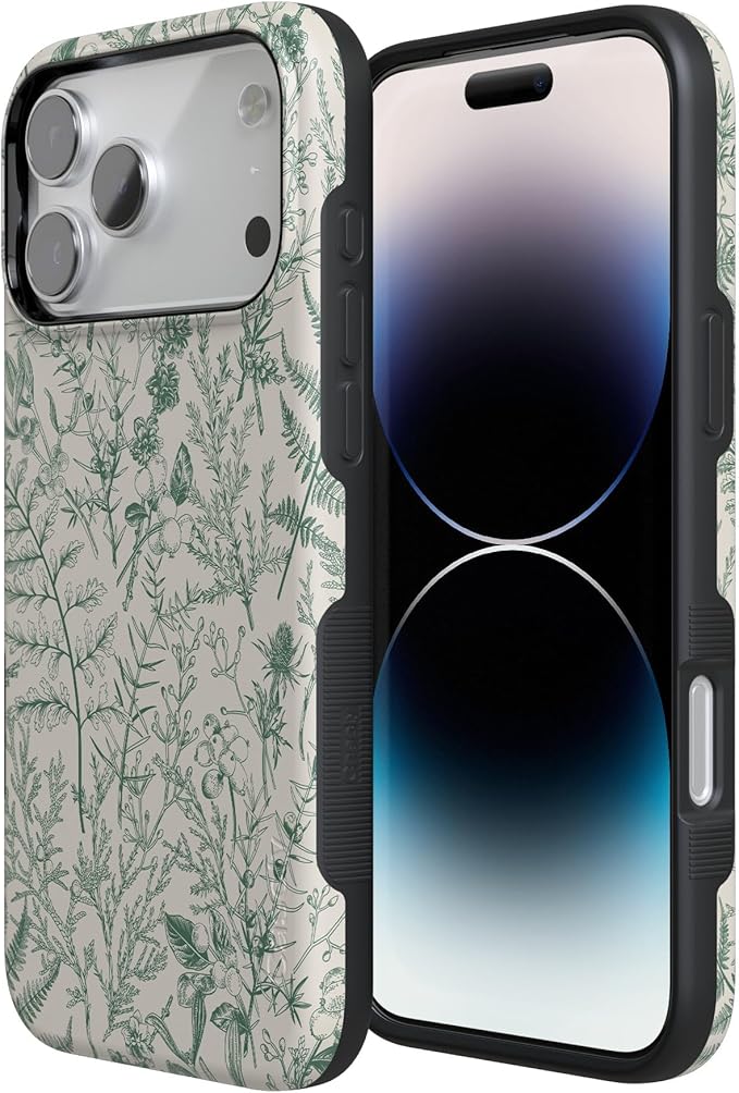Casely iPhone 17 Pro Case | Sage Garden | Green Floral | Compatible with MagSafe | Bold Protective Design