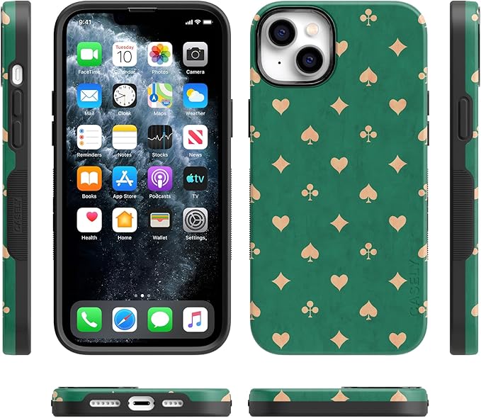 Casely iPhone 14 Case | Royal Flush | French Deck Playing Cards | Compatible with MagSafe | Bold Protective Design