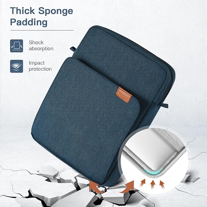 MoKo 15 Inch Laptop Sleeve Bag Fits MacBook Air 15" M2 2023, MacBook Pro 14" M2 2023, Galaxy Tab S9 Utra 14.6" 2023, Handle Carrying Case with Shoulder Strap, Indigo