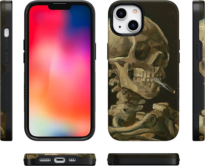 Casely iPhone 14 Case | After Hours | Van Gogh Skeleton | Compatible with MagSafe | Bold Protective Design