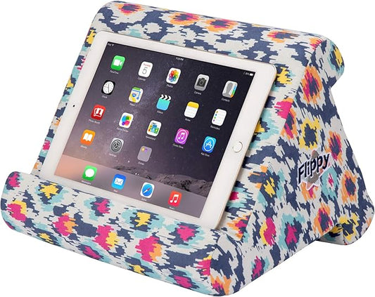 Flippy Tablet Pillow Stand and Holder for Lap, Desk and Bed, Multi-Angle with Storage, Compatible with Kindle, Fire, Samsung Galaxy, iPhone 13 pro, 12