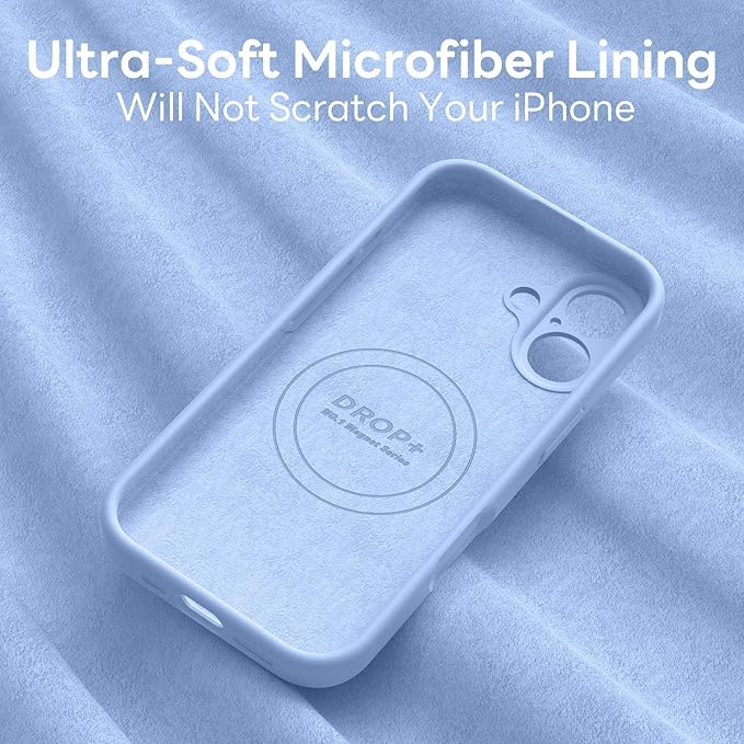 Vooii Magnetic Compatible with iPhone 17 Case (Compatible with Magsafe) (Upgraded Camera Protection) Liquid Silicone Shockproof Full Body Protective Phone Cover for Women Men, Light Blue, 6.3"