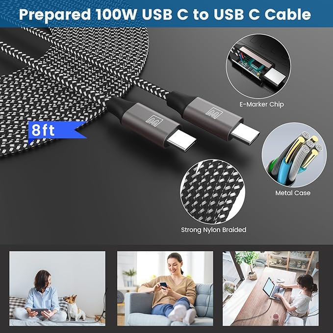 45W Super Fast Charger Type C, [2 Pack] 45 Watt USB-C Charger PD/PPS Wall Charging Block for Samsung Galaxy S25 Ultra/S25+/S25/S24/S23 Ultra/S23+/S22 Ultra/S22+/S20 Ultra, Tab S8(with 2X 8ft Cable)