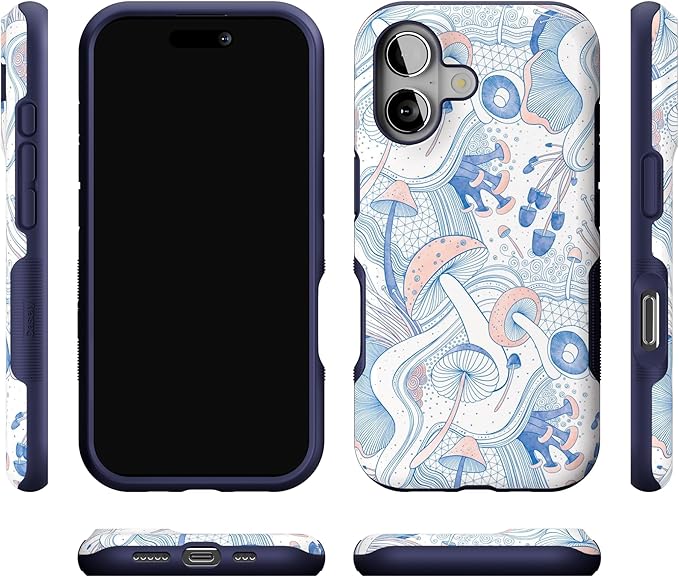 Casely iPhone 17 Case | The Fun Guy | Enchanted Forest Mushroom Floral | Bold Protective Design | Compatible with MagSafe