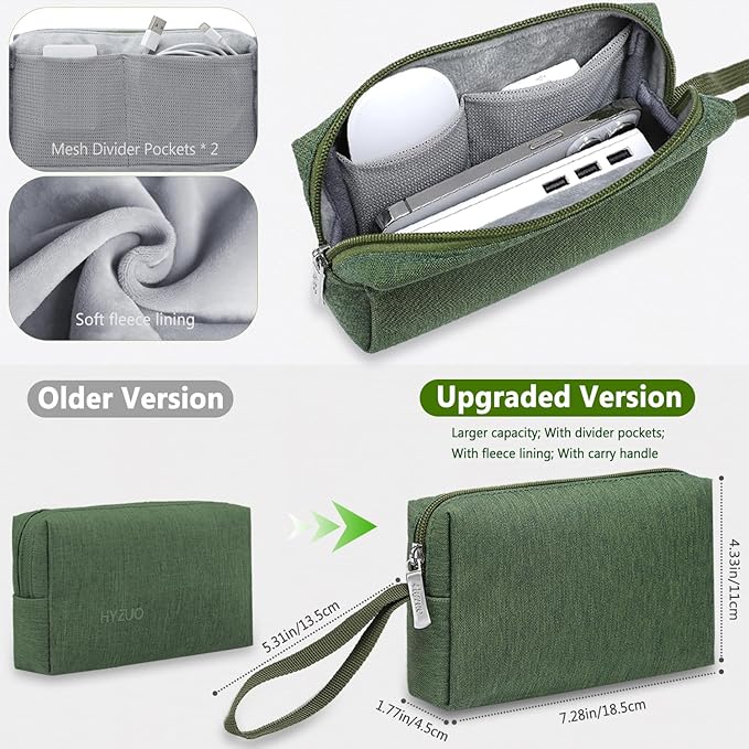 HYZUO 13 Inch Laptop Sleeve Bag Set for MacBook Air 13 M4/M3/M2/M1 2025-2018, MacBook Pro 13 M2/M1 2025-2016, iPad Pro/Air 13, XPS 13, Surface Pro, Notebook Case for 12"-13" Tablet, Grass Green