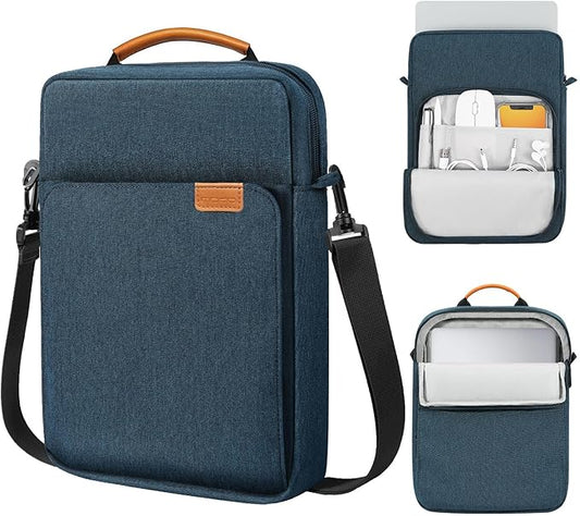 MoKo 12.9 Inch Tablet Sleeve Bag, Fits with 13 Inch New iPad Pro M4 & Air M2 2024,iPad Pro 12.9 M2&M1,Surface Laptop Go 12.4,Galaxy Tab S8+/S9+ 12.4,Handle Carrying Case with Shoulder Strap, Indigo