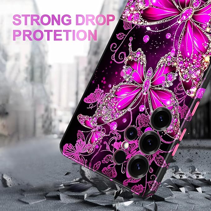 Casetego for Galaxy S25 Ultra Case,Compatible with MagSafe,[Military Grade Drop Test] Full Body Protection Slim Shockproof Rugged Marble Women Case for Samsung Galaxy S25 Ultra 6.9 inch,All Purple