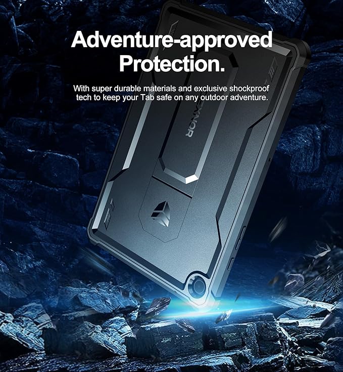 Dexnor Case for Samsung Galaxy Tab A9 Plus 2023, [Built-in Screen Protector & Kickstand] Heavy Duty Shockproof Full Body Protective Tablet Cover for Galaxy Tab A9+ 11 Inch,Black