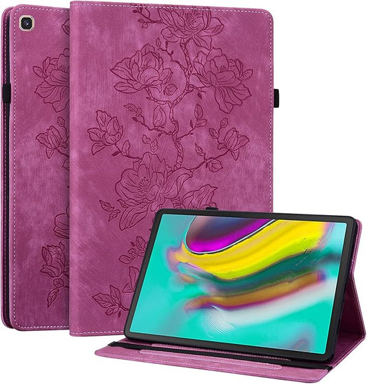Case for Samsung Galaxy Tab S5e 10.5 2019 Model SM-T720/T725/T727, Slim PU Leather Folio Cover with Multi-Angle Stand and Pen Holder, Rose