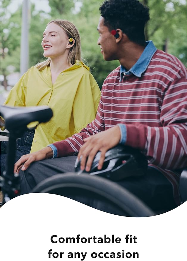 nwm DOTS Wireless On-Ear Speakers (Open Ear Earphones) Sound Leakage suppressed (PSZ Technology - Bone Conduction Alternative) with Optimal Microphone Function Designed in Japan | Burgundy Red