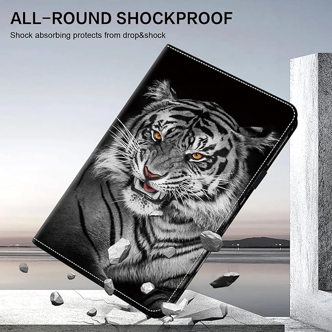 ALILANG Case for Samsung Galaxy Tab A9 Plus 11 Inch Case 2023 with Stylus, Shockproof Folding Stand Cover for Samsung Tab A9+ (SM-X210/X216/X218) Tablet Cases -Black Tiger