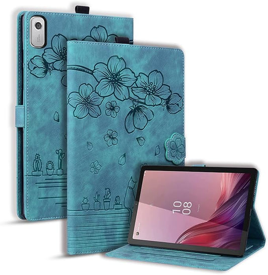 Case for Lenovo Tab M9 9.0 inch 2023 / Nook 9" Lenovo Tablet (2024), PU Leather Magnectic Cover Folio Stand Shell with Pencil Holder for tb310fu case-Green