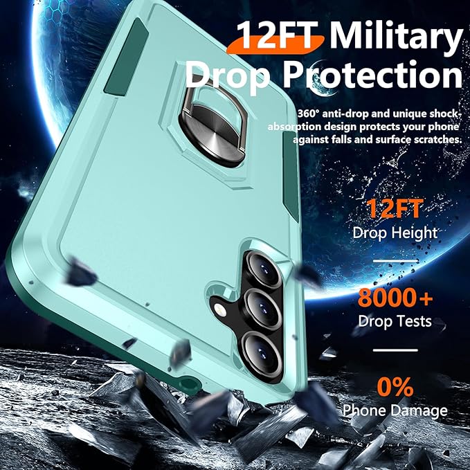 Red2Fire Designed for Samsung Galaxy A16 Case, [Built-in Invisible Stand][Military Grade Shockproof] Non-Slip Heavy Duty Full Body Shockproof Protection Phone Case Galaxy A16 5G Case,Green